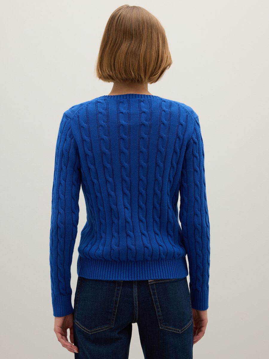 Maglione in puro cotone blu regular fit_2