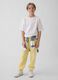 Boys' Regular Fit Yellow Cotton Blend Jogger Trousers_0