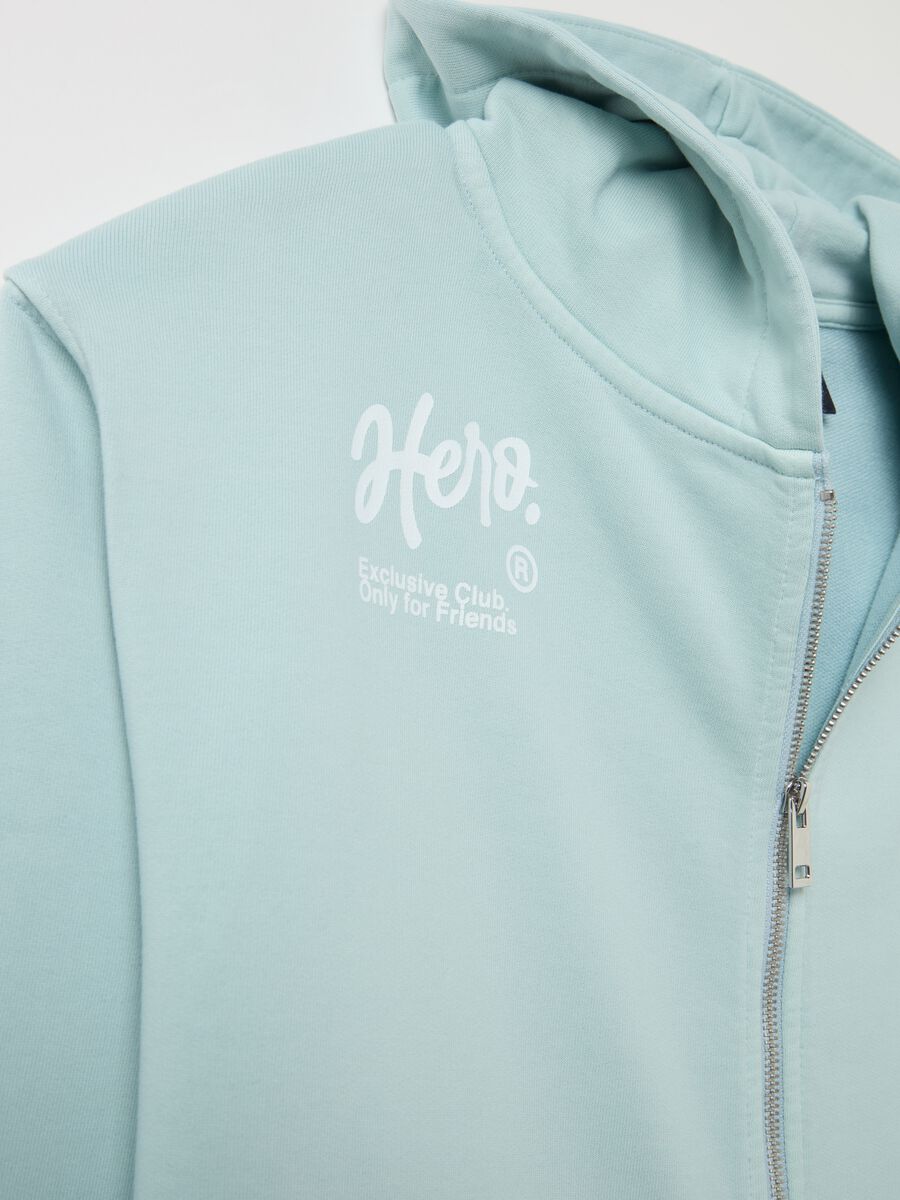Full-zip sweatshirt with hood and print_5