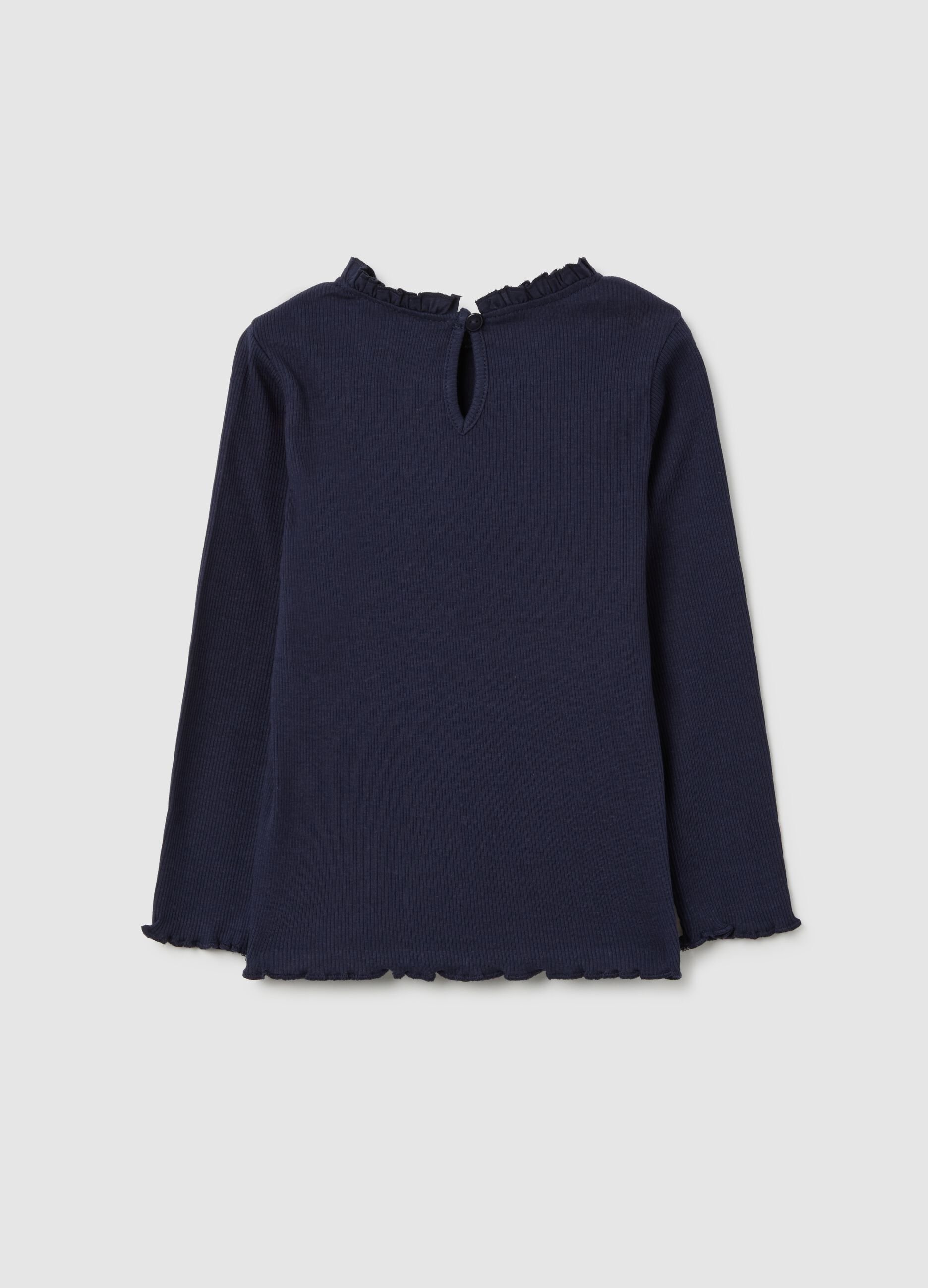 Regular fit blue cotton baby girl sweater
