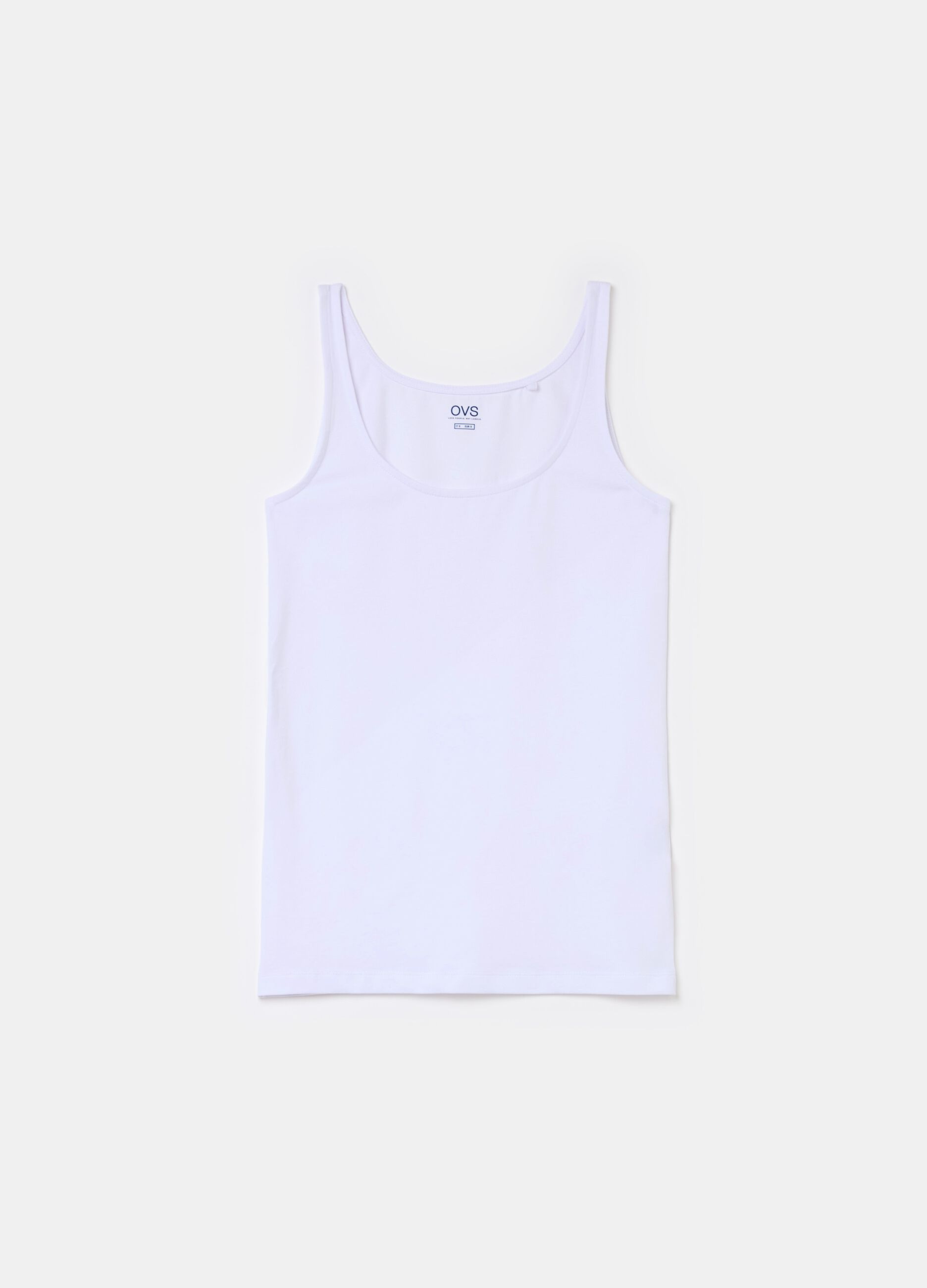 Canotta basic in cotone elasticizzato bianca