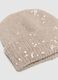 Beige jersey knit hat with sequins_2