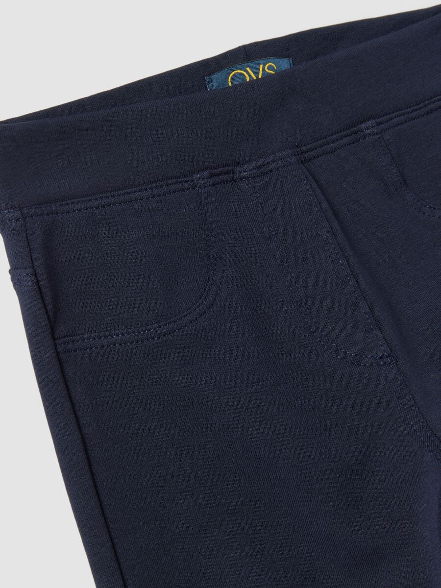 Treggings blu in cotone organico elasticizzato slim fit per bambina_2