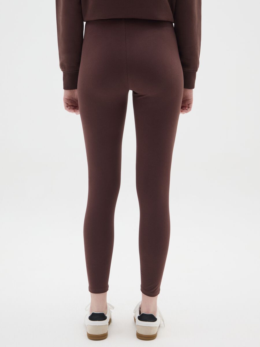 Brown skinny stretch cotton leggings_2