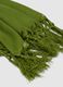 Green viscose and linen blend scarf with fringes_2