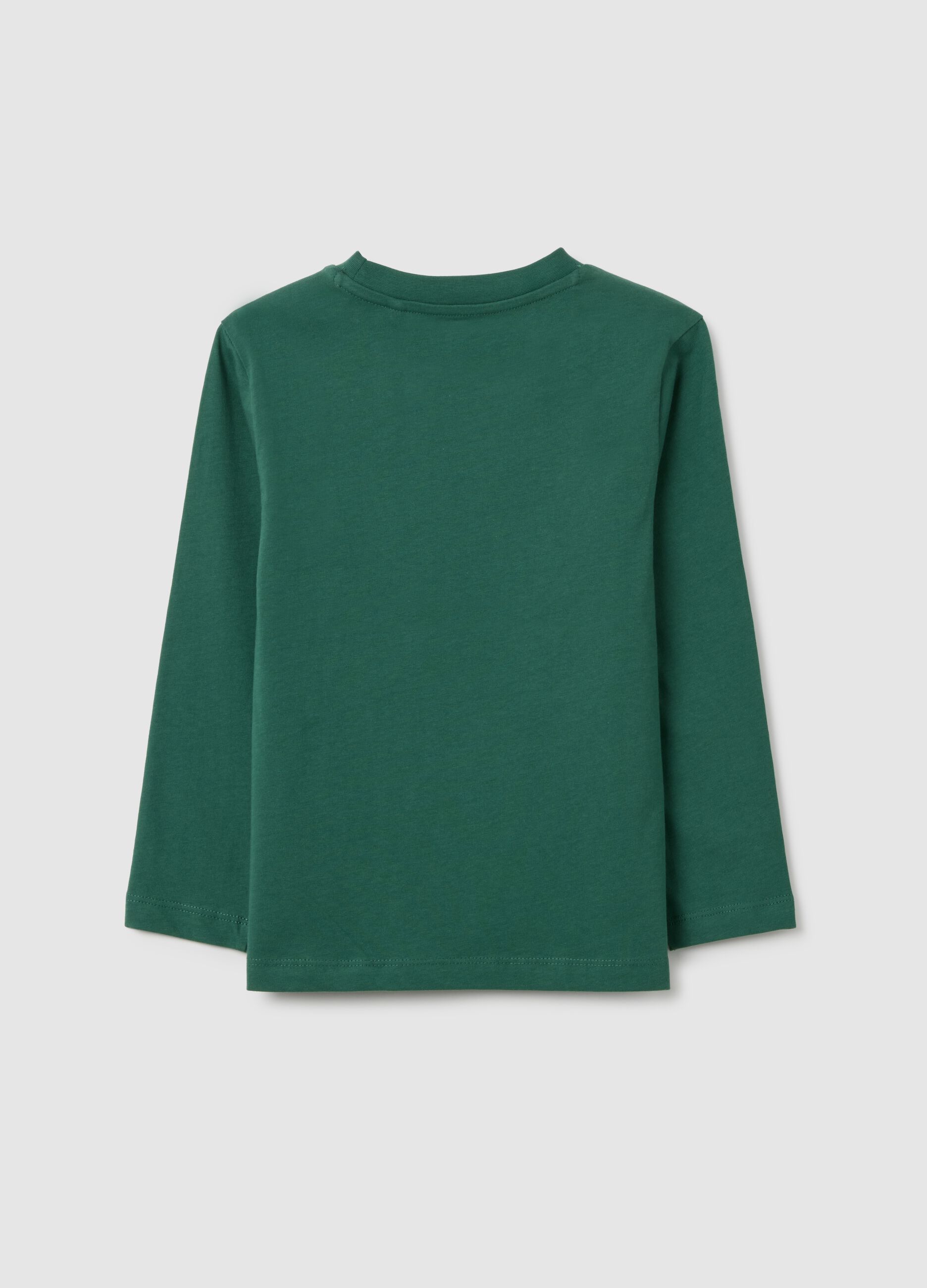 Children's T-shirt in pure green cotton regular fit