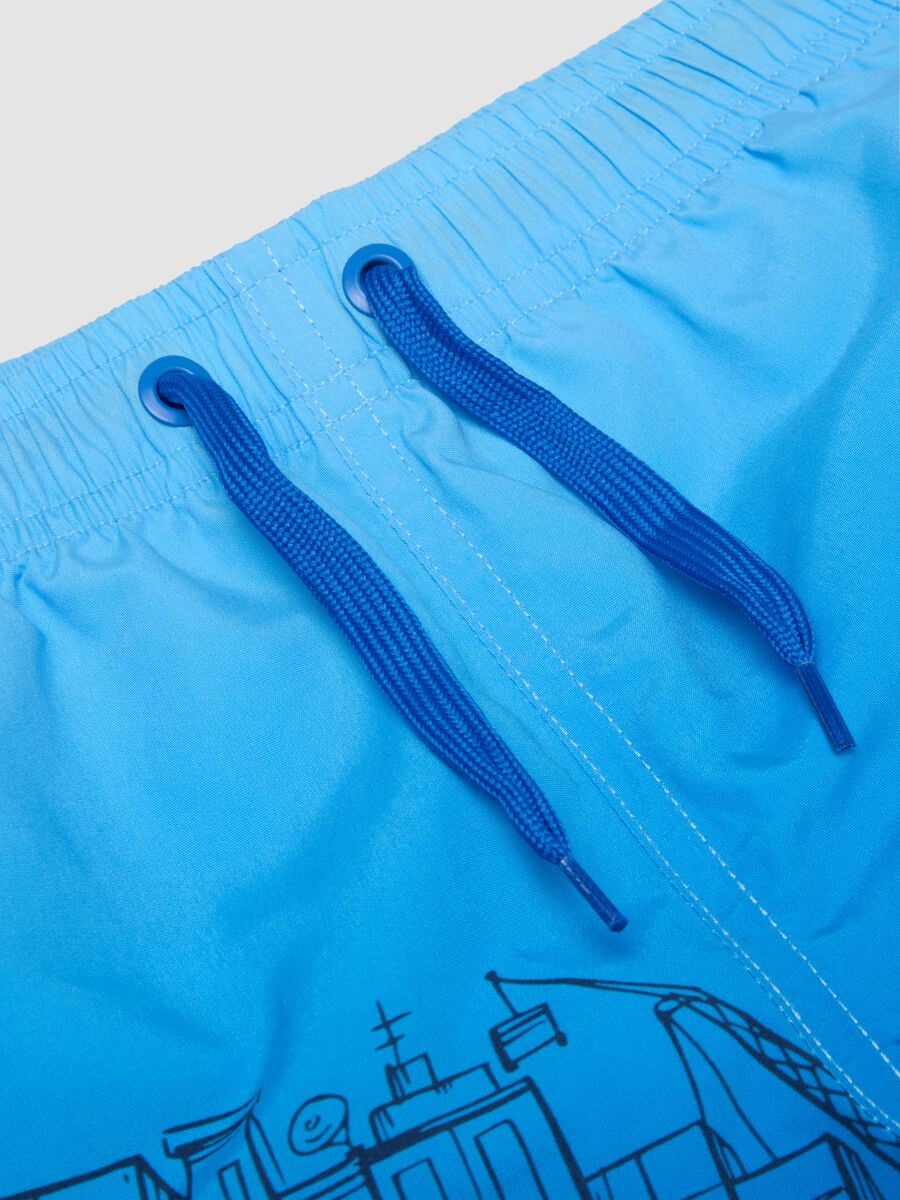 Blue Spider-Man print swim shorts_2