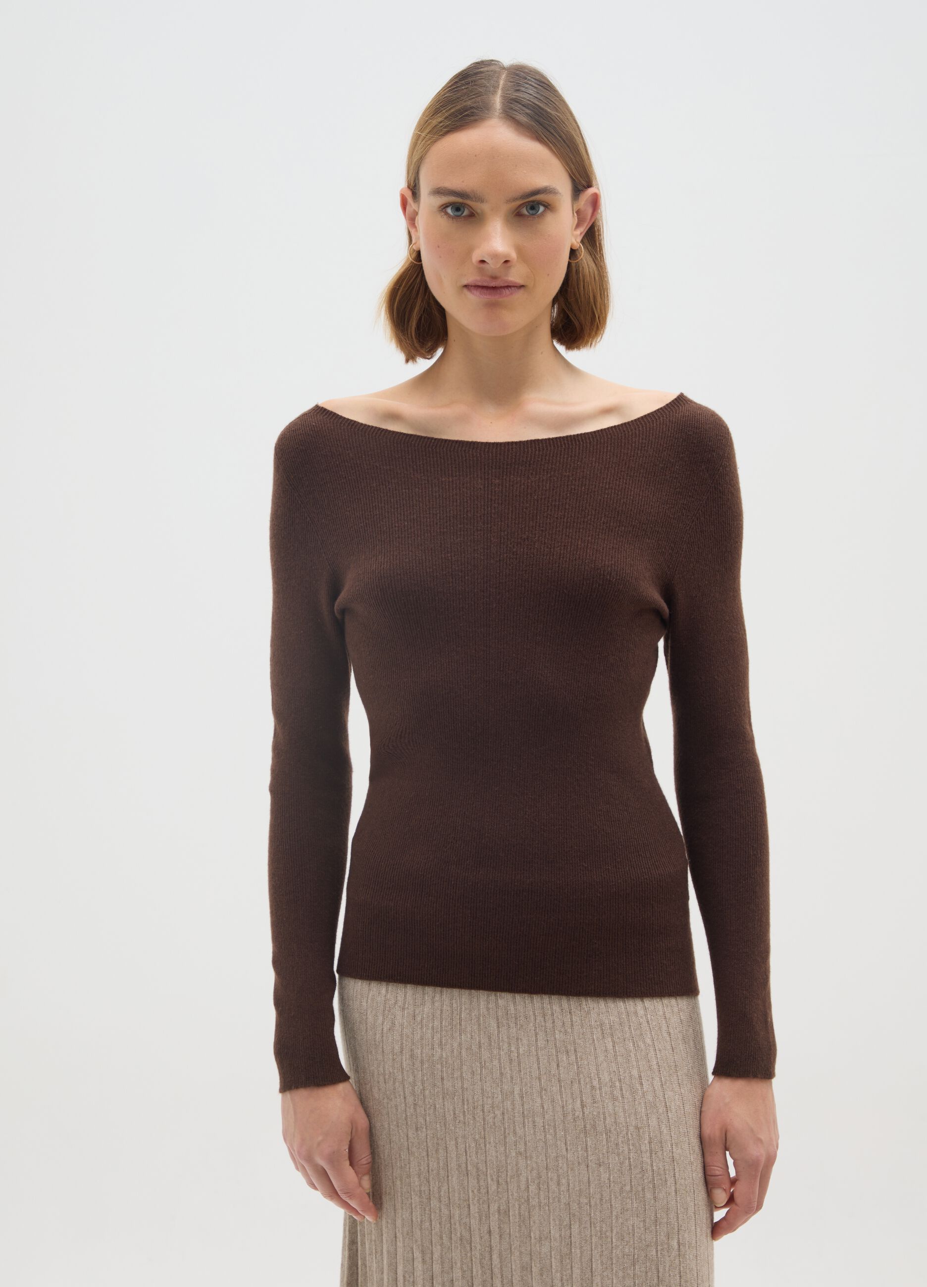 Brown regular fit jumper