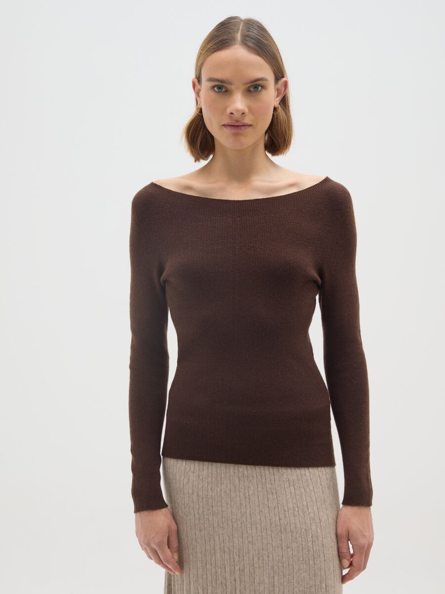 Maglione marrone regular fit_0