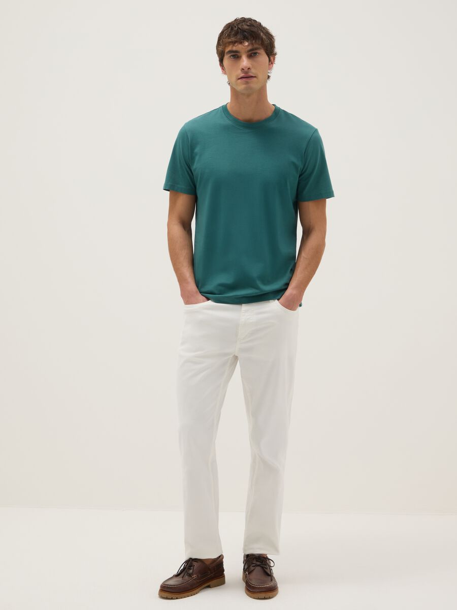 T-shirt in puro cotone verde regular fit_1