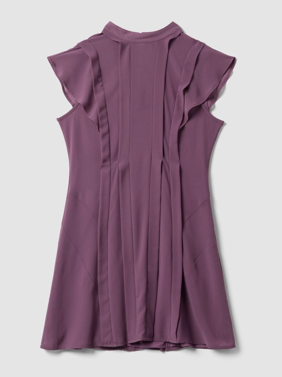 Abito viola con maniche corte a volant relaxed fit_4