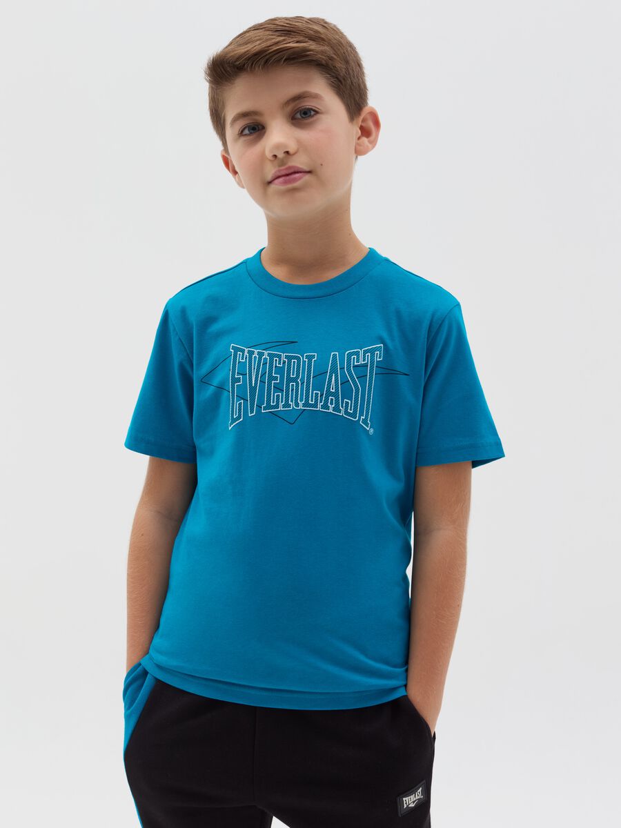 T-shirt in cotone con stampa logo_0