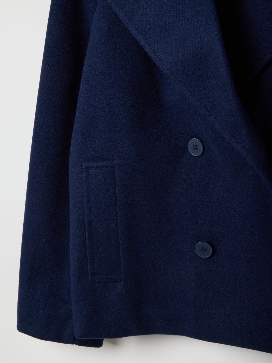 Blue Double-breasted Jacket, Regular Fit_5