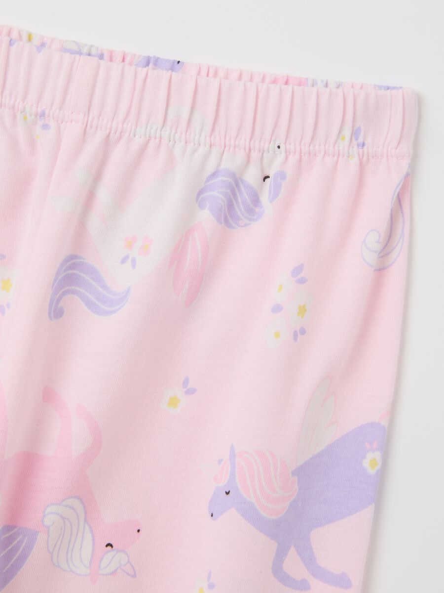 Girls' Pyjama in Pure Pink Cotton Regular Fit_2