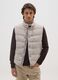 Beige Quilted Waistcoat with Zip_0