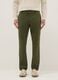 Regular fit green stretch cotton chino trousers_1