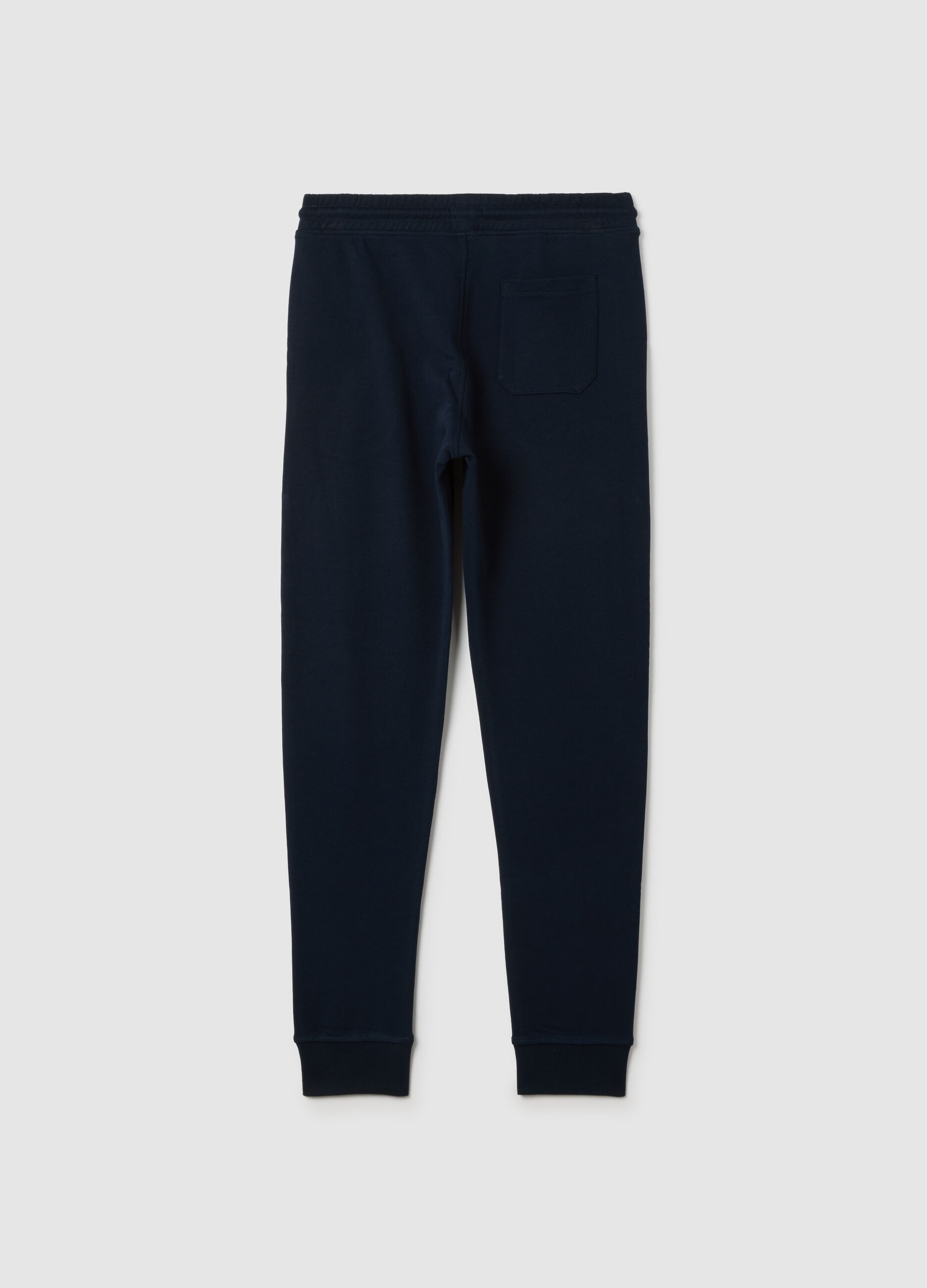 Boys' blue jogger trousers in pure cotton, regular fit