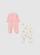 Multicolour pure cotton baby girl sleepsuit twin pack_1