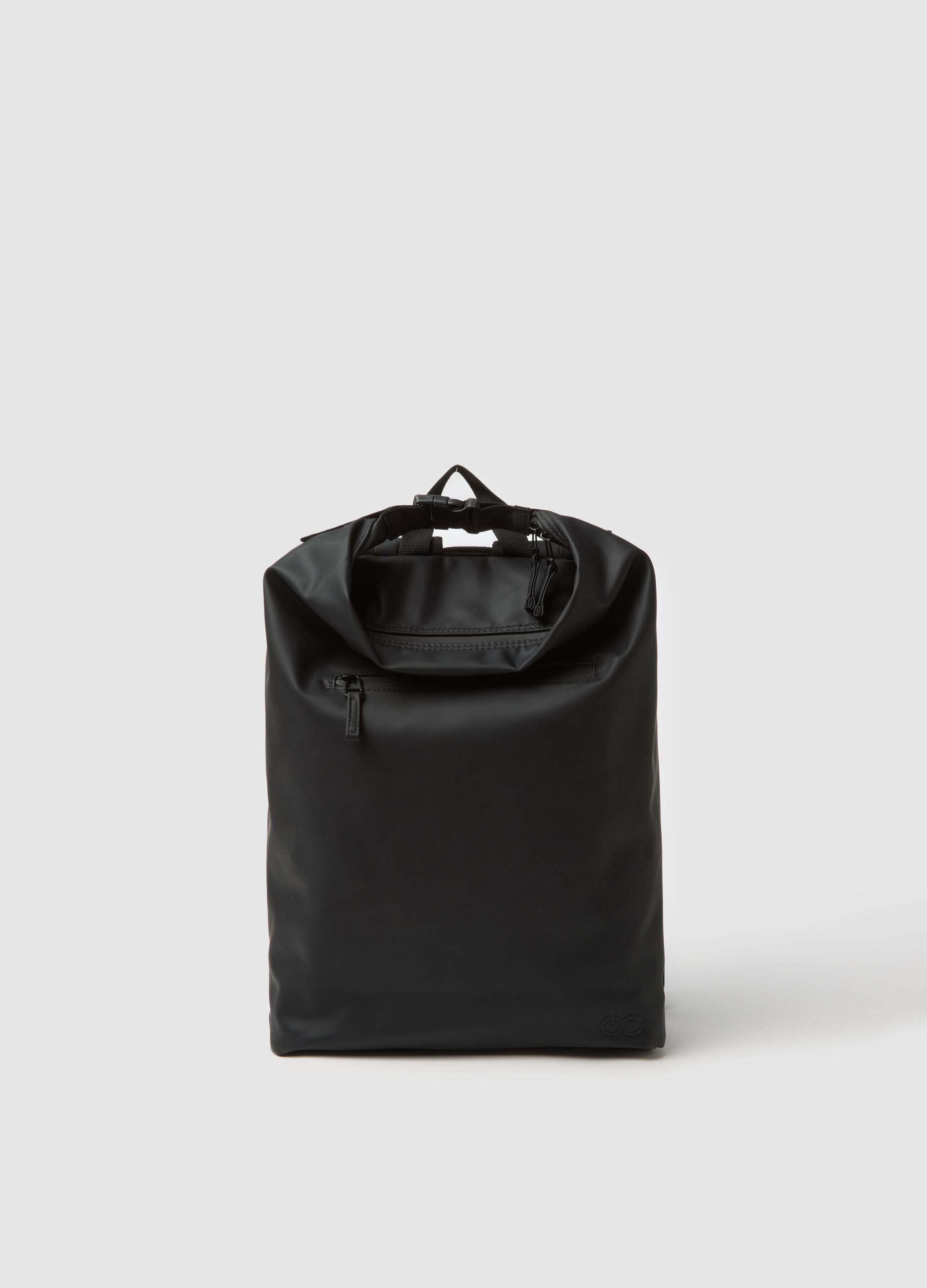 Black backpack with internal pockets