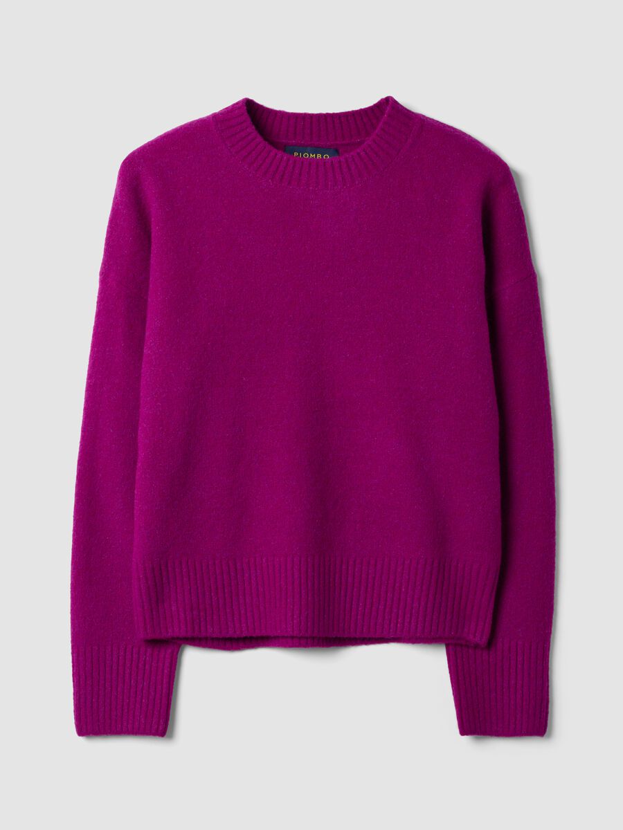 Pink stretch wool crew-neck jumper_0