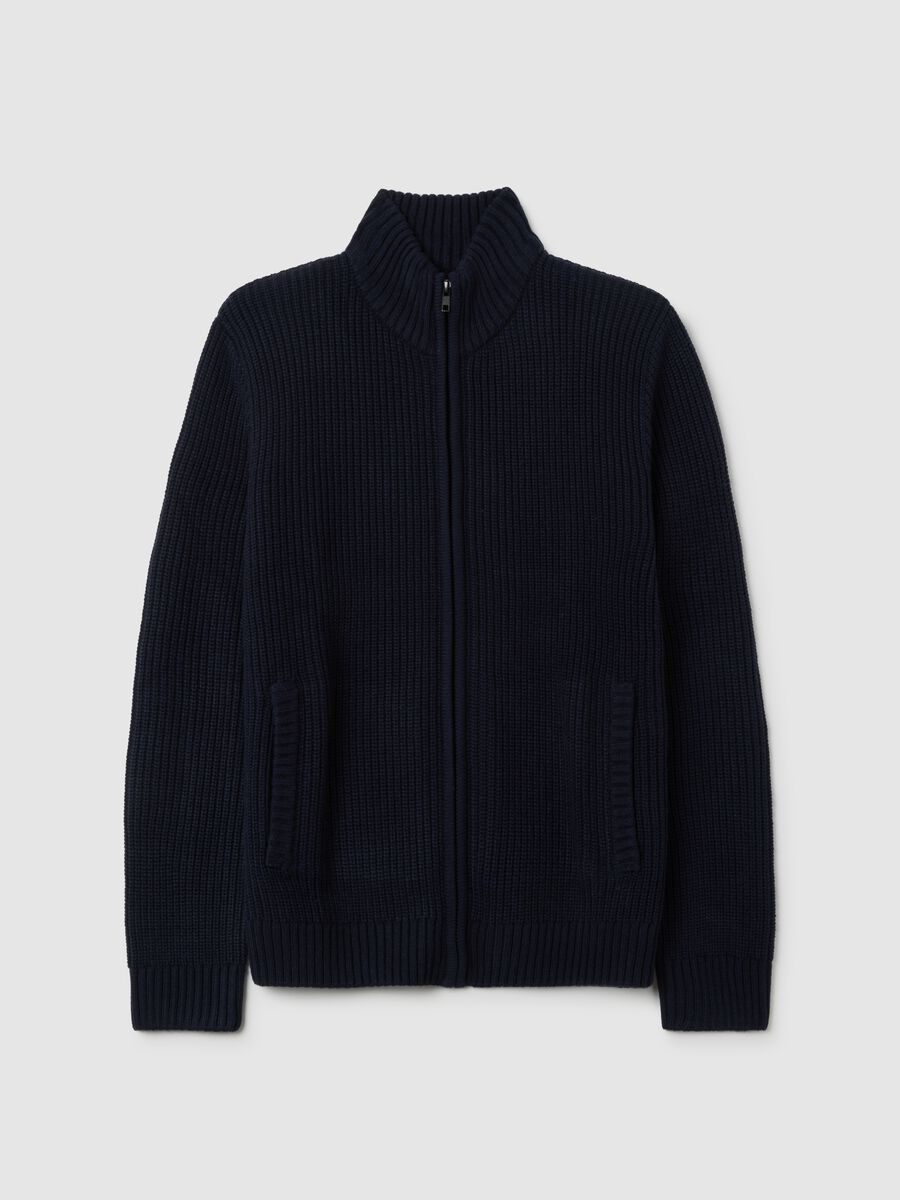 Blue Zip-Up Cardigan_0