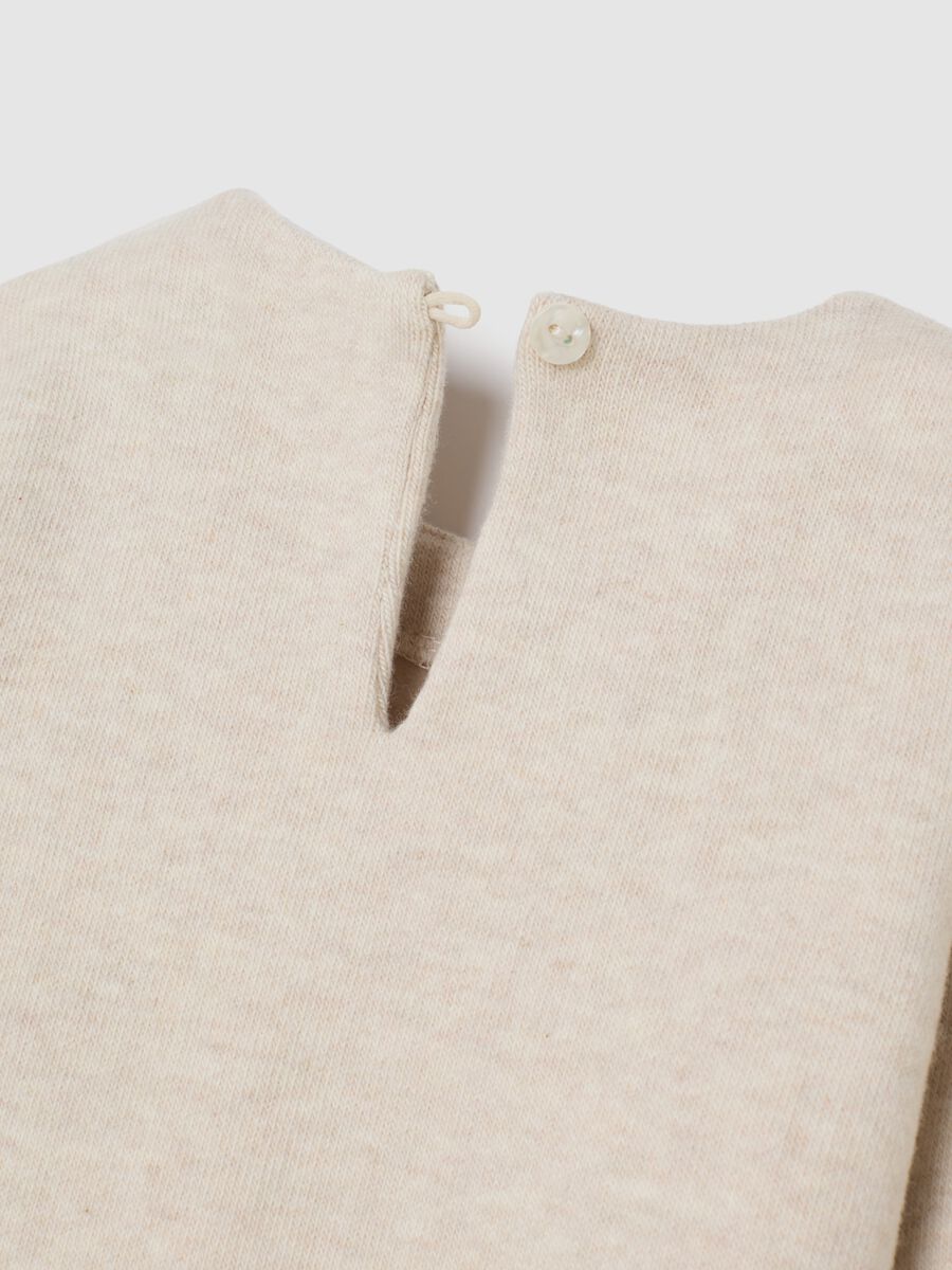 Completo felpa pantalone beige da bimba in misto cotone regular fit_3