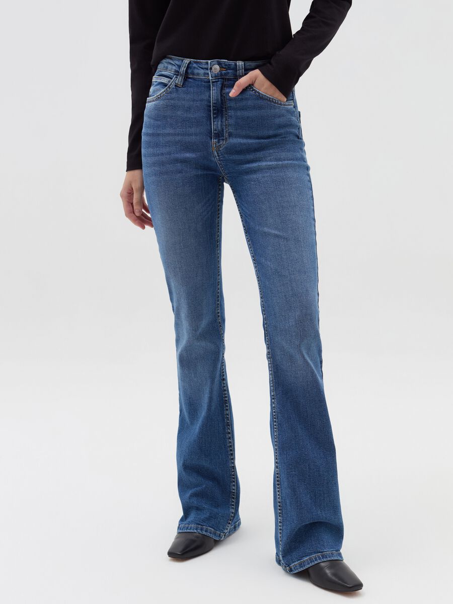 Jeans flare fit cinque tasche_1