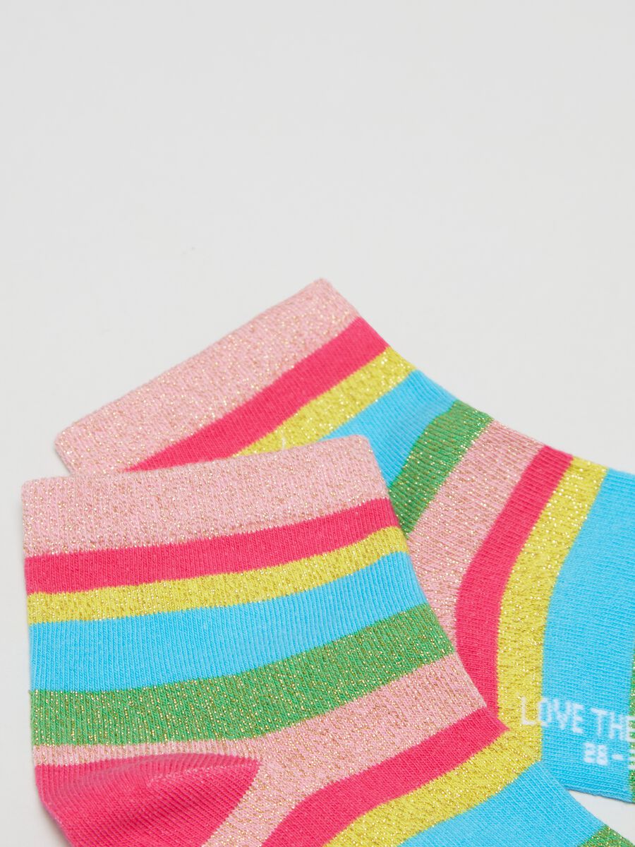 Calze a righe multicolore con lurex_1