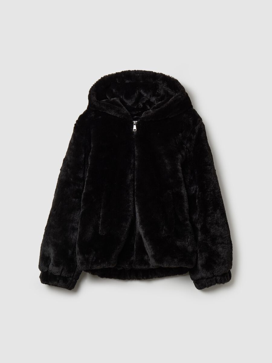 Faux fur jacket with hood_3