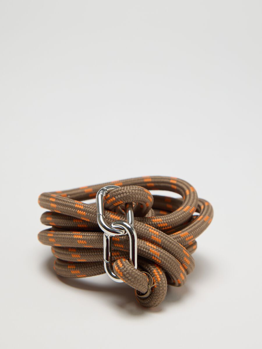 Braided brown rope with orange details_2