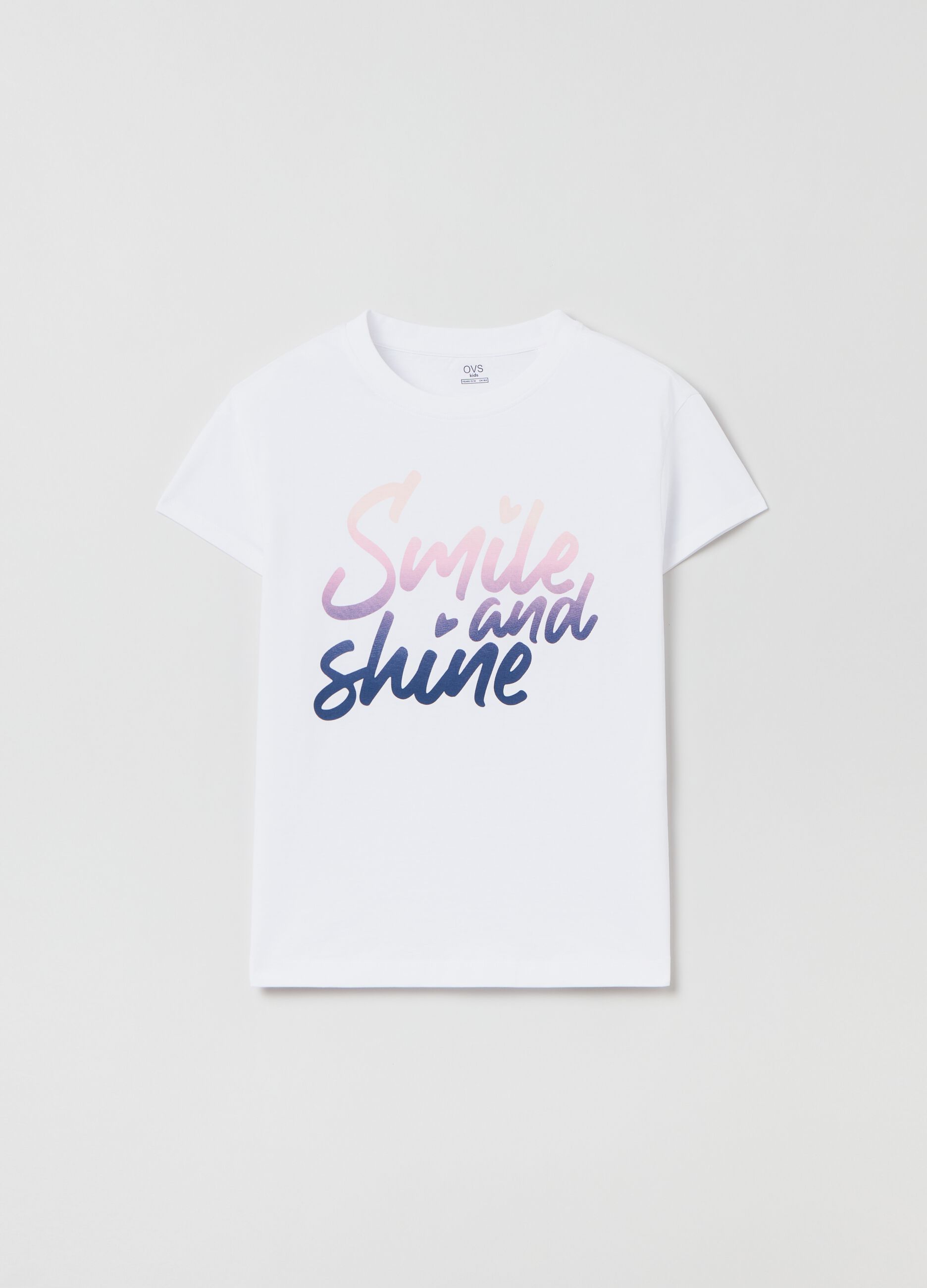 T-shirt in cotone con stampa lettering