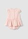 Multicolour striped pure cotton romper with embroidery for baby girls_1