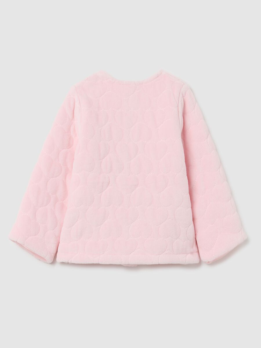 Pink cotton baby jacket with snap closure_1