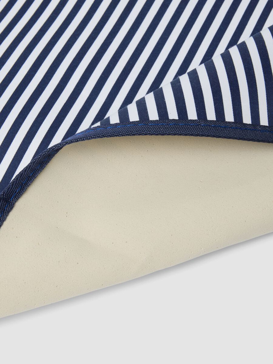 Coperta blu a righe con manico_1
