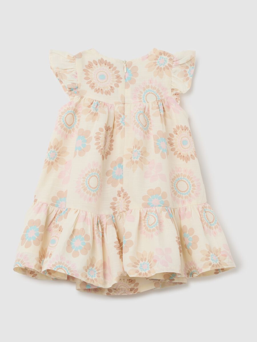 Girls' multicolour cotton blend dress with regular fit and pattern_1