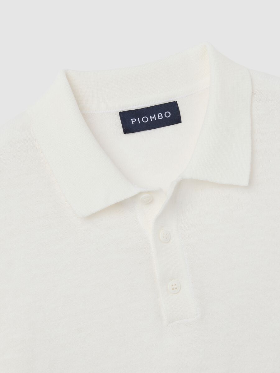 White Short Sleeve Cotton Polo_5