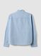 Blue cropped pure cotton striped shirt with oversized fit_2