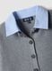 Grey rib-knit regular-fit cardigan with collar and layered-look detail_1