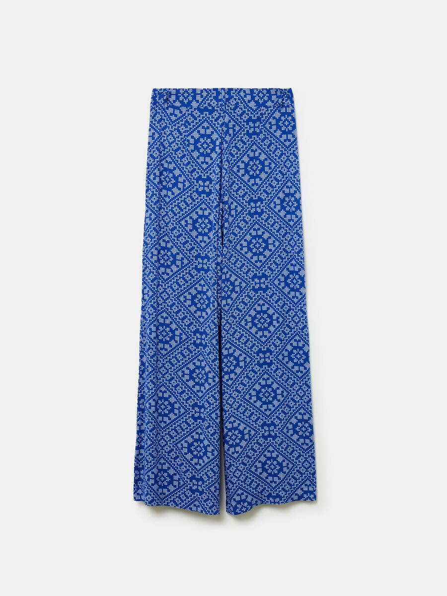 Flare-fit trousers in viscose with print_4