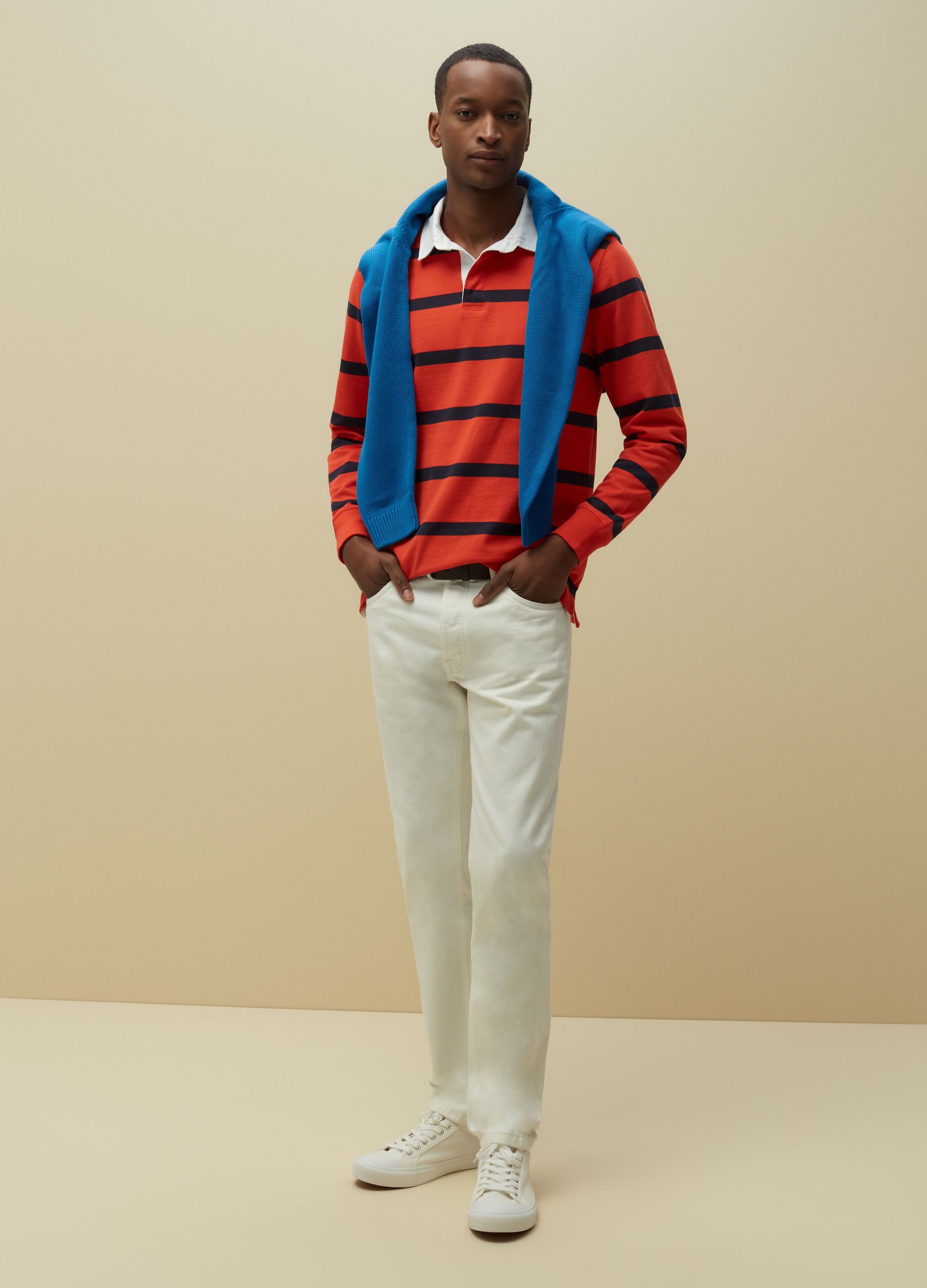 Polo in jersey a righe_0