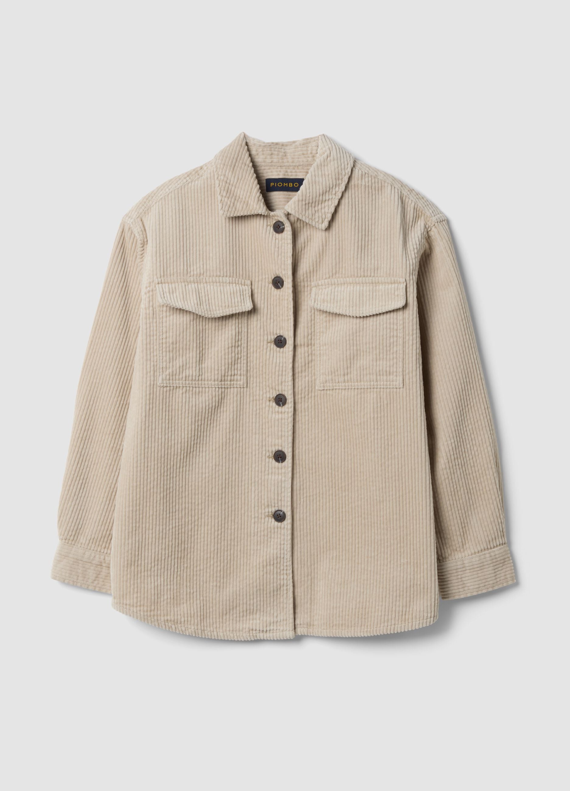 Camicia bianca in puro cotone a coste