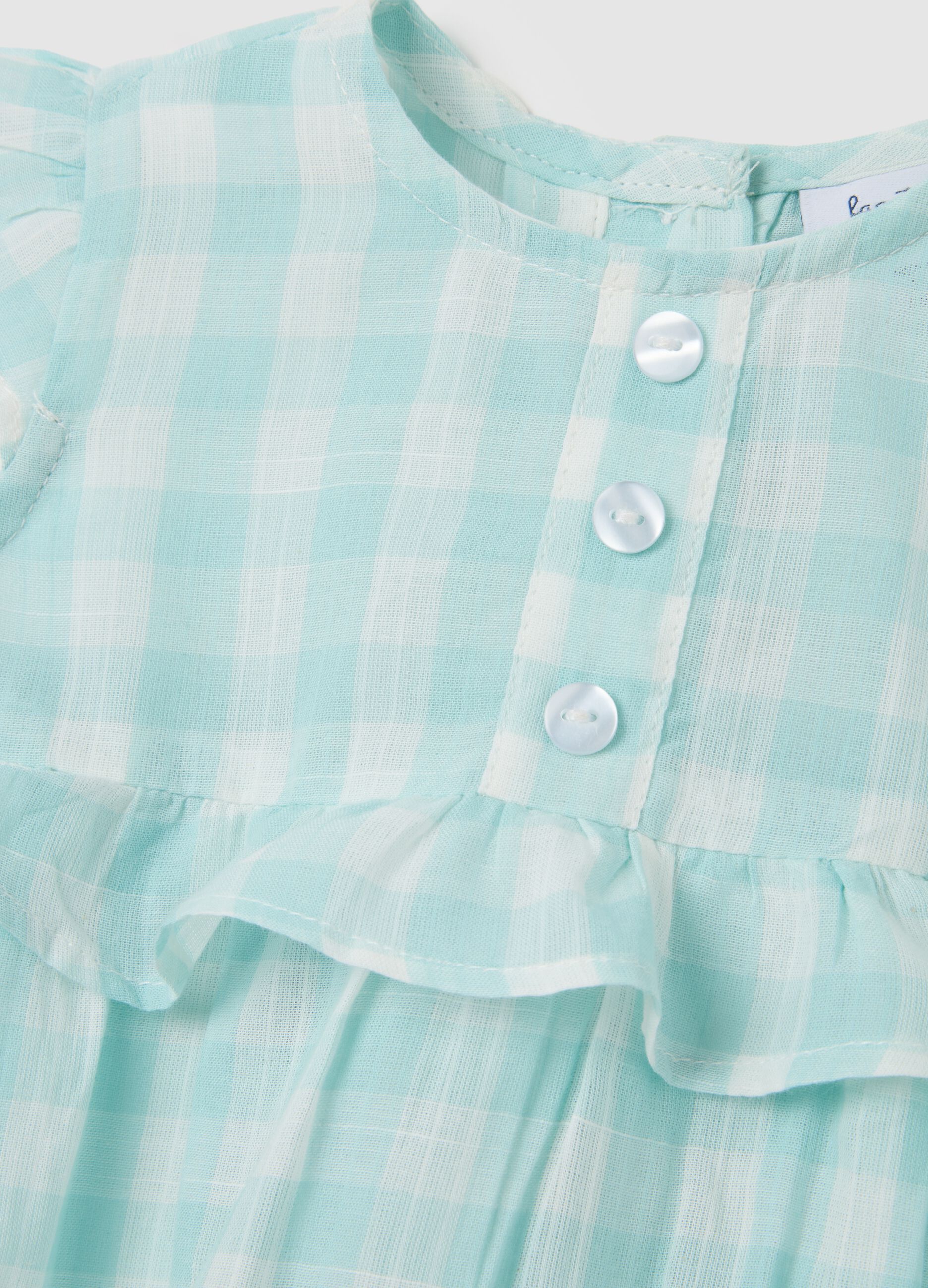 Baby Girl Bodysuit in Pure Cotton Multicoloured with Ruffles