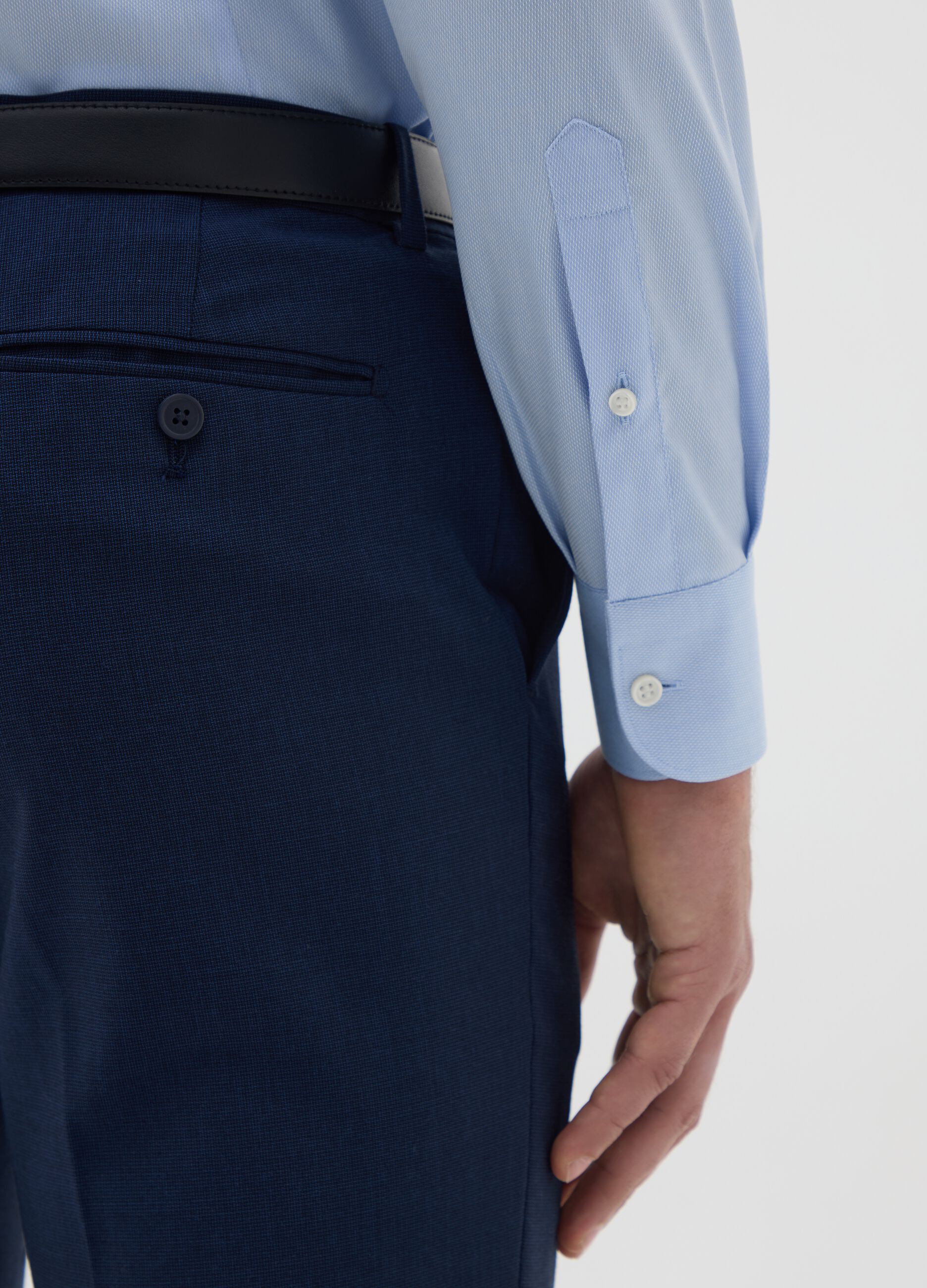 Men's Blue Slim Fit Pure Cotton Shirt