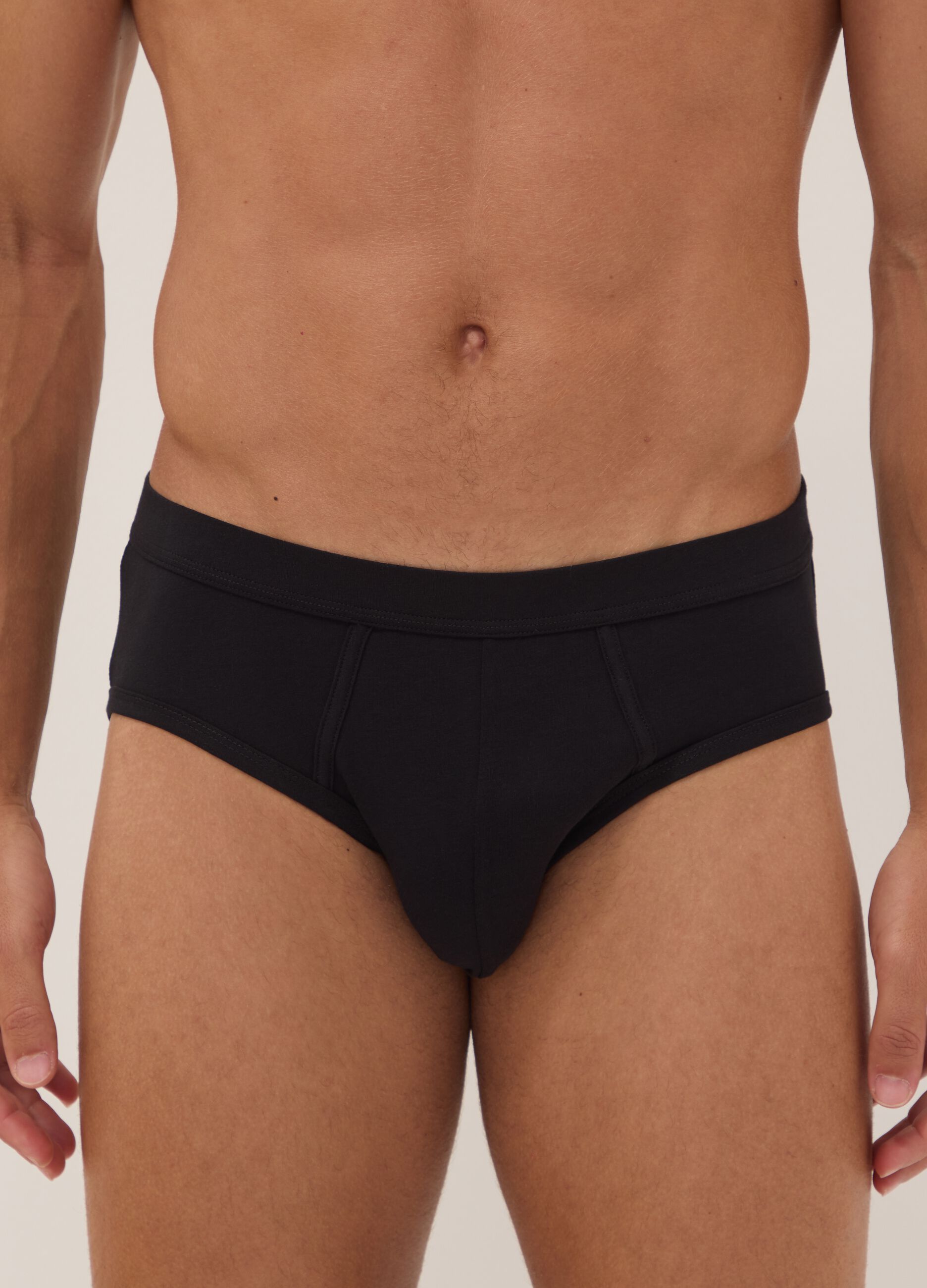 3-pack of black stretch extra-fine cotton briefs