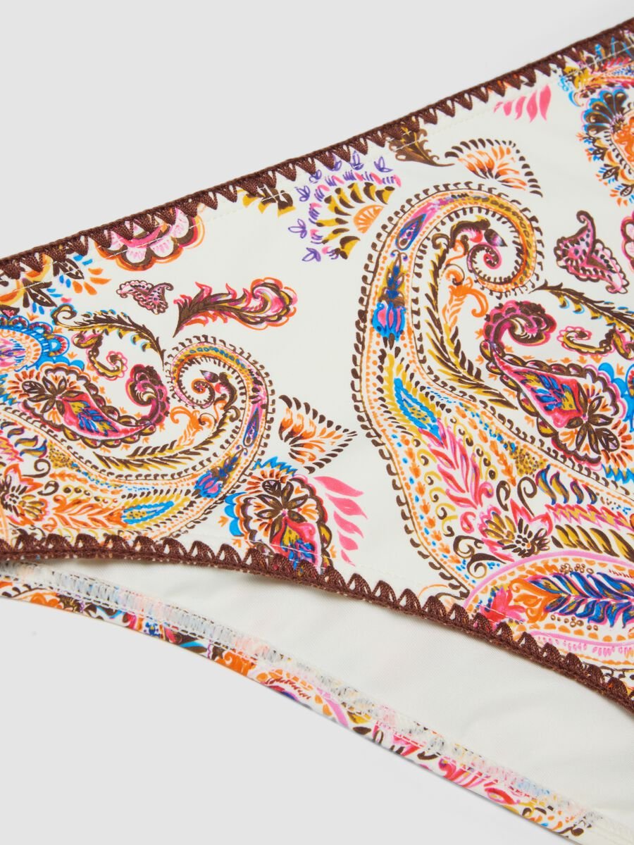 Multicolour stretchy paisley bikini bottoms_1