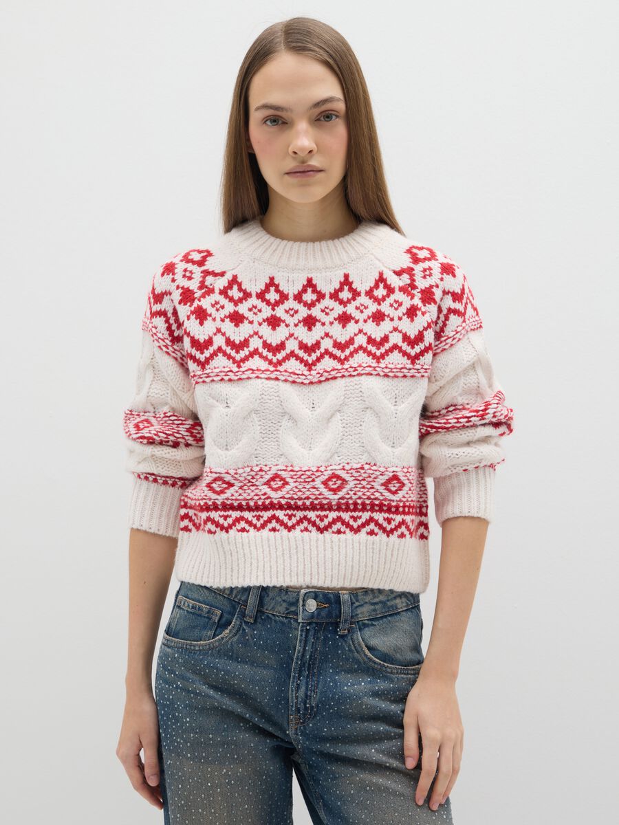 Multicolour regular fit crew neck jumper_1