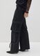 Black pure cotton cargo trousers_3