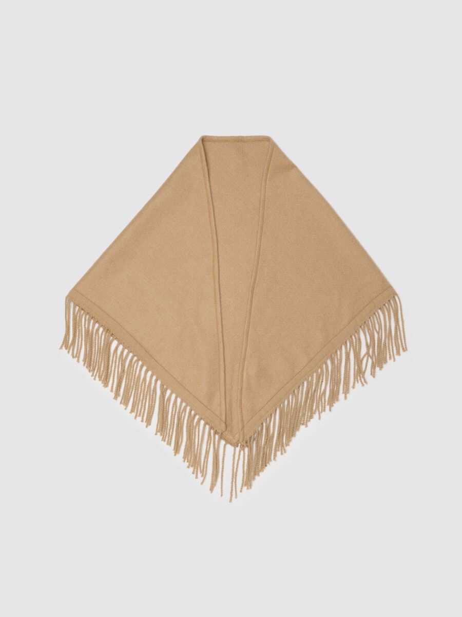 Beige Scarf with Fringe_0