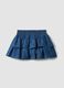Girls' Regular Fit Blue Denim Pure Cotton Skirt_3