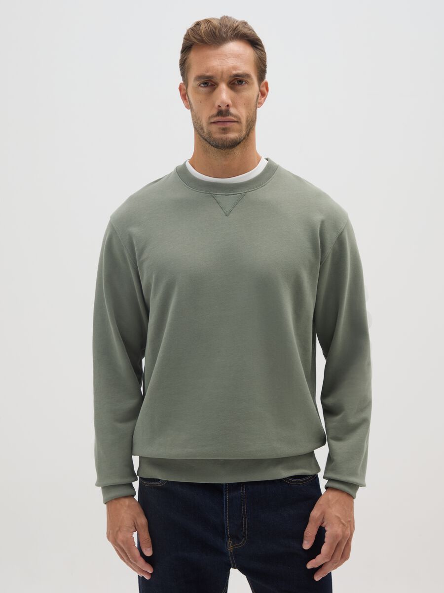 Regular fit green pure cotton sweatshirt_0